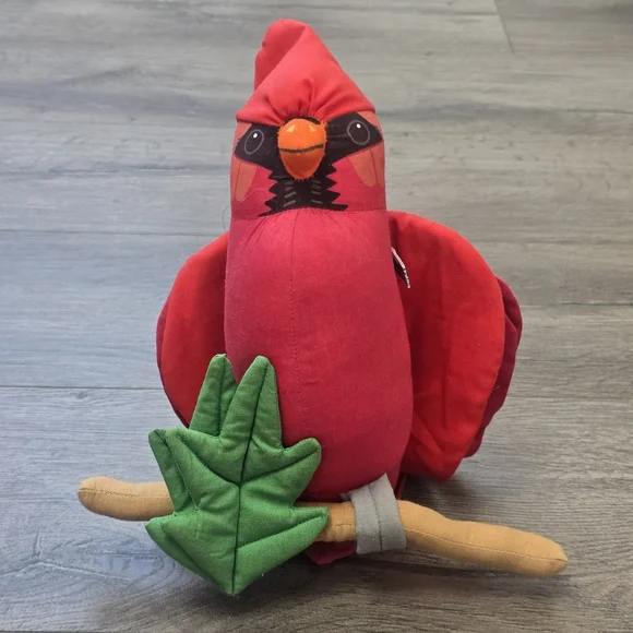 Handmade In El Salvador 1984 Red Bird On Branch Stuffed - Picture 1 of 10